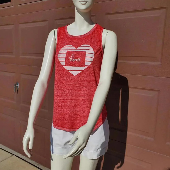 Home Free Red Colorado Stripe Heart Tank Size Small 4/6 NWOT - Picture 10 of 13